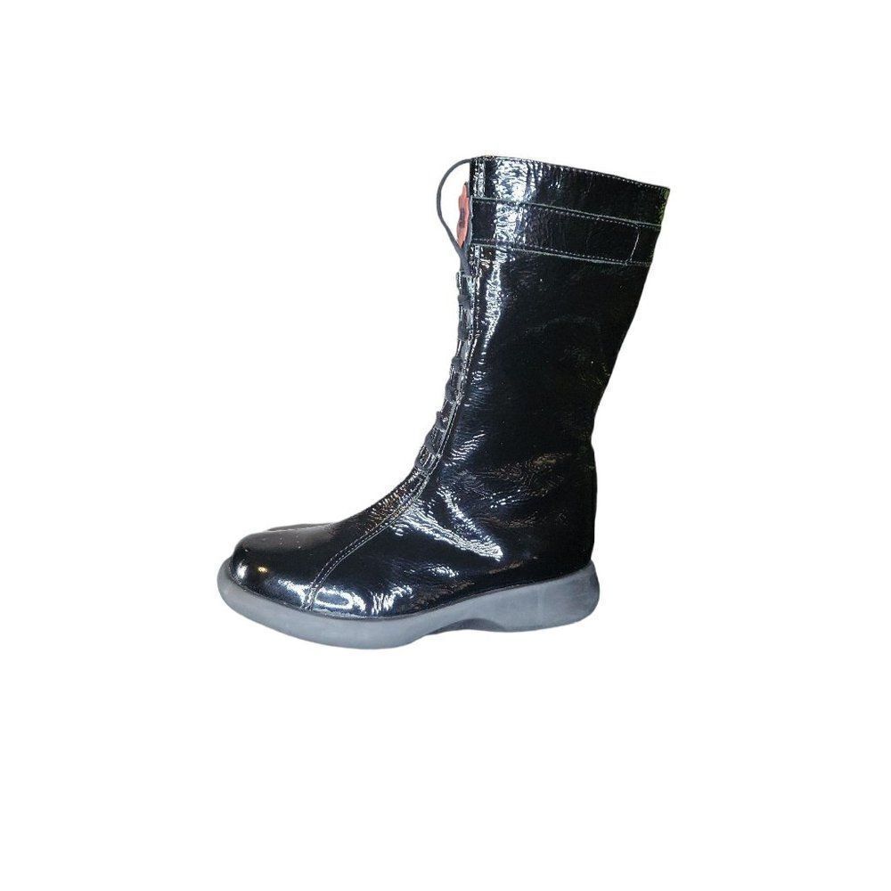 UMI Boots Lace Up Girls Sz 3.5 Kid's Black Leather‎ Sz 35 EU Mid Calf